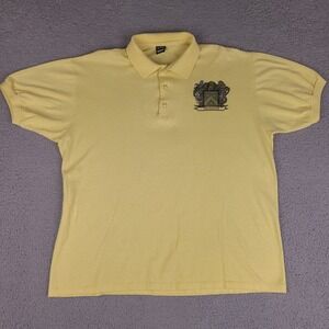 Vintage Screen Stars Polo Shirt Adult XL Yellow Thurston Graphic Made In‎ USA
